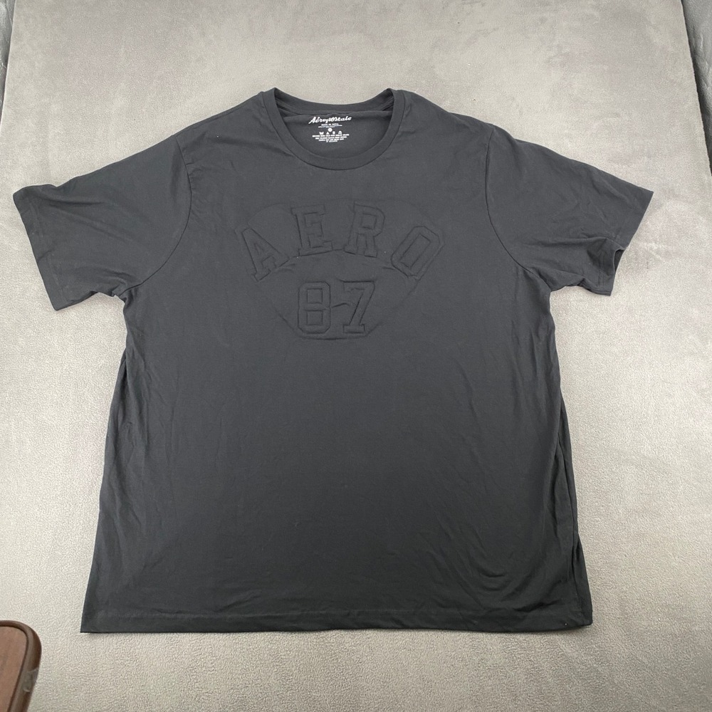 Aeropostale Mens Black Aero 87 Embossed Graphic T-Shirt 3XL NWT